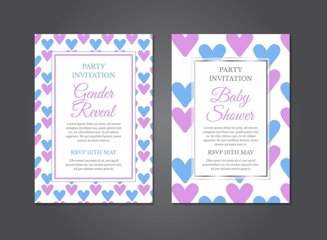 Baby Shower and Gender Reveal Party Invitation Design vector