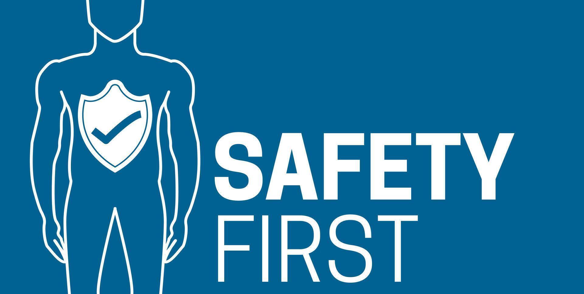 Safety First Background Illustration with Man vector