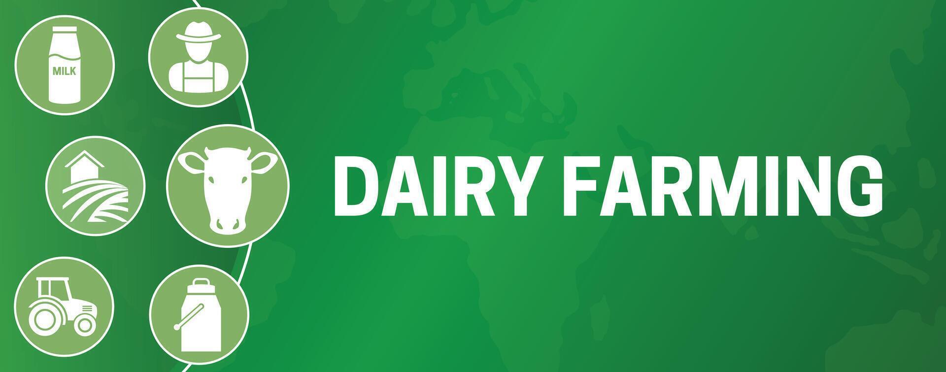 Dairy Farming Banner Illustration Background vector