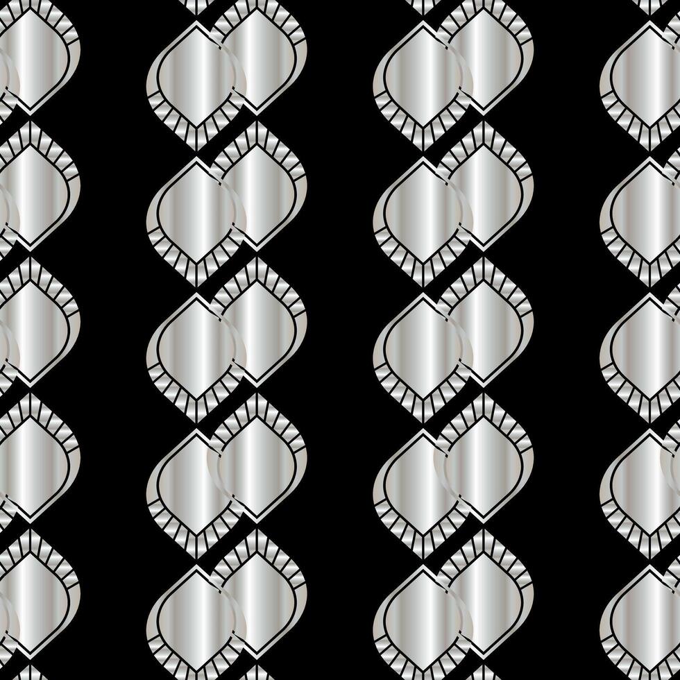 Art Deco Black Silver Pattern Design vector