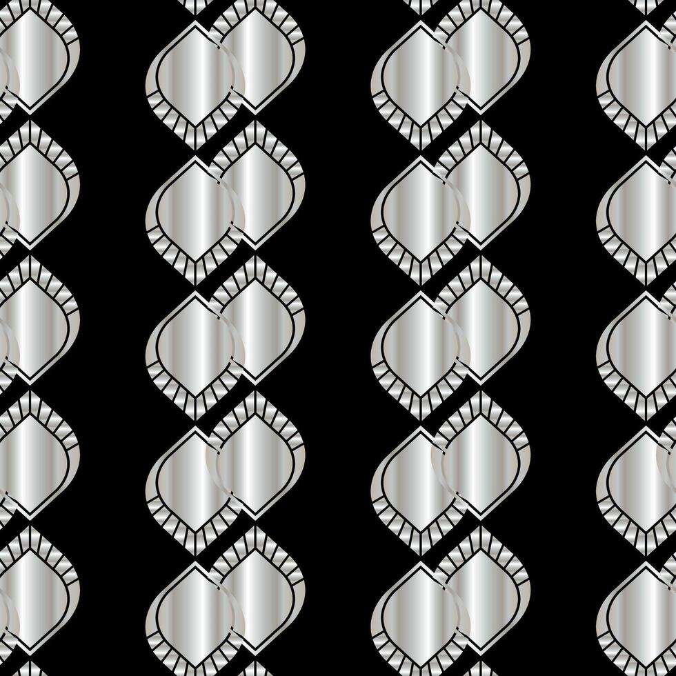 Art Deco Black Silver Pattern Design vector