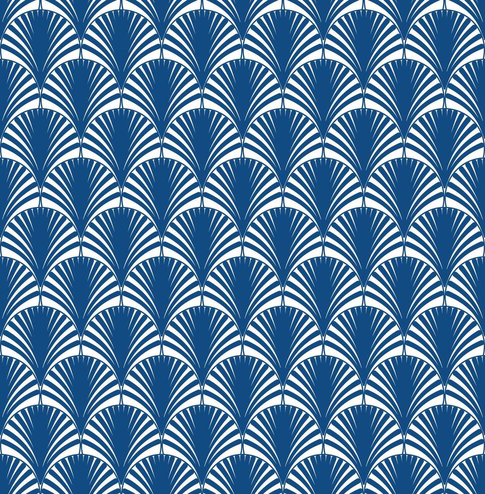 Navy Blue Geometric Art Deco Pattern Design with White Background vector