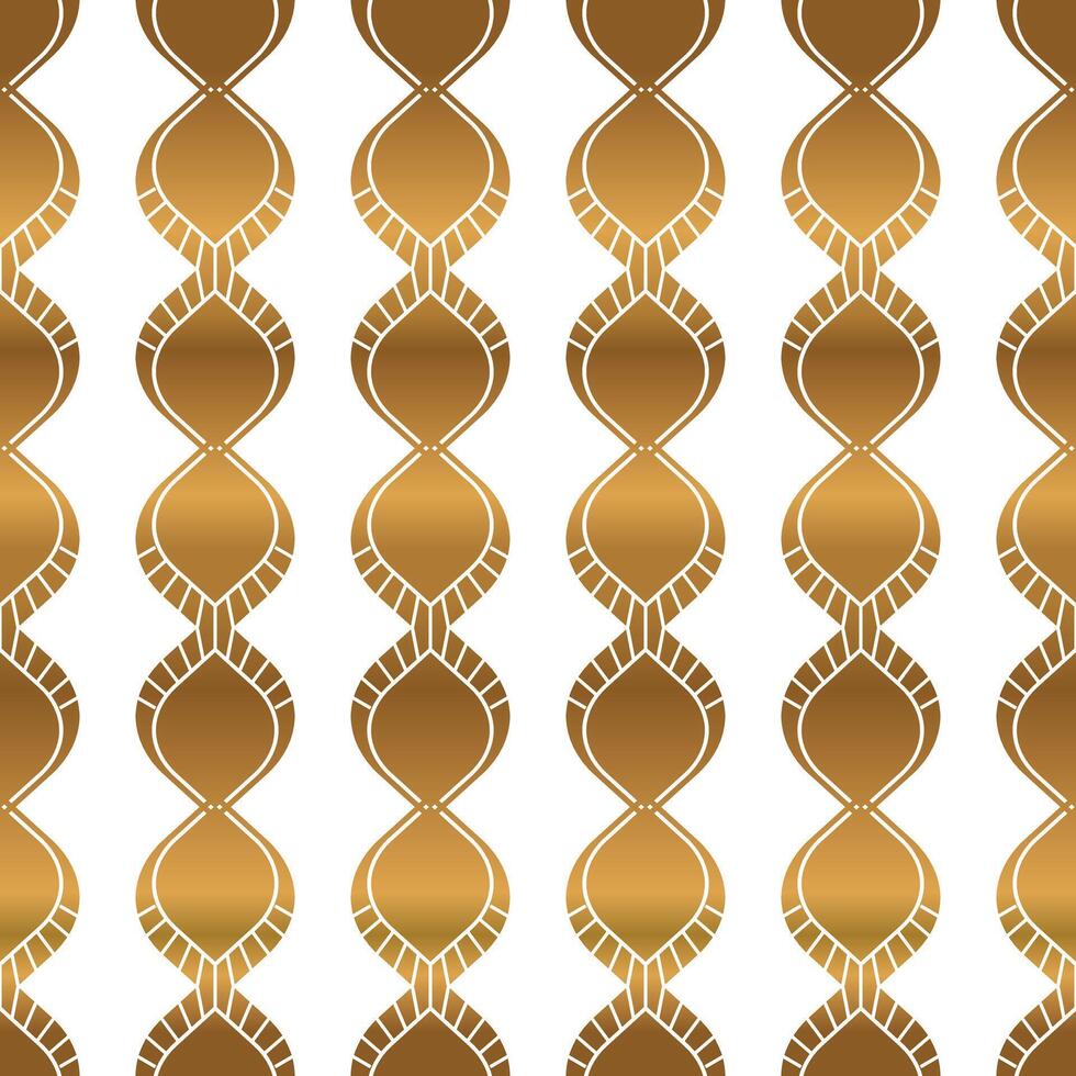 Art Deco Style Seamless Pattern in White and Gold vector