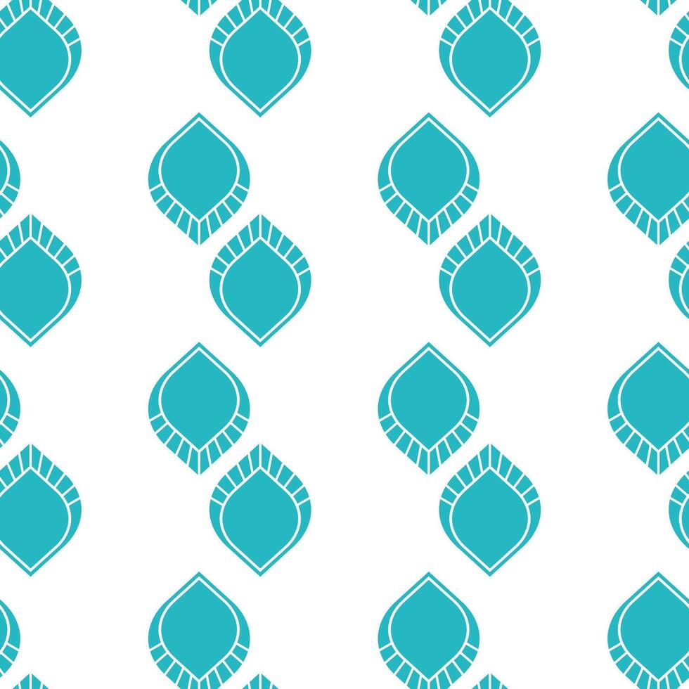 Turquoise Teal and White Simple Abstract Seamless Pattern vector