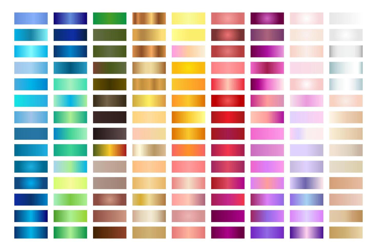 Metal Gradient Collection of Color Swatches Palette vector