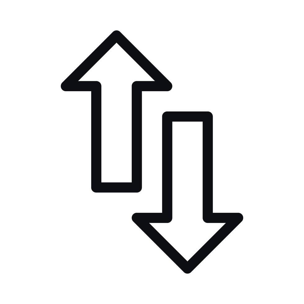 Up Down Arrows Icon - Directional Navigation Symbol vector