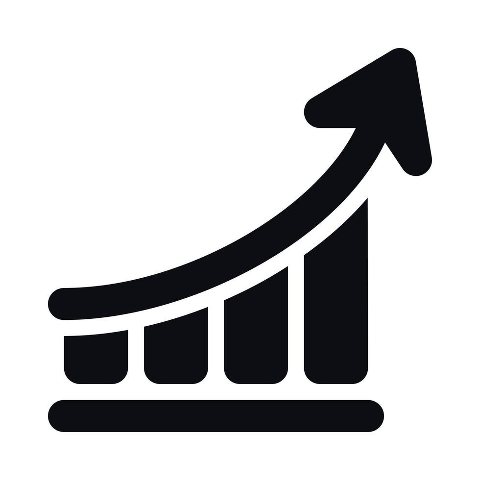 Uptrend Graph Arrow Icon - Financial Growth Indicator vector