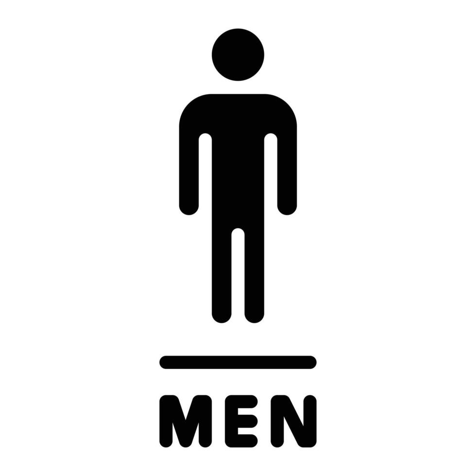 Men Washroom Icon - Restroom Sign for Gentlemen vector