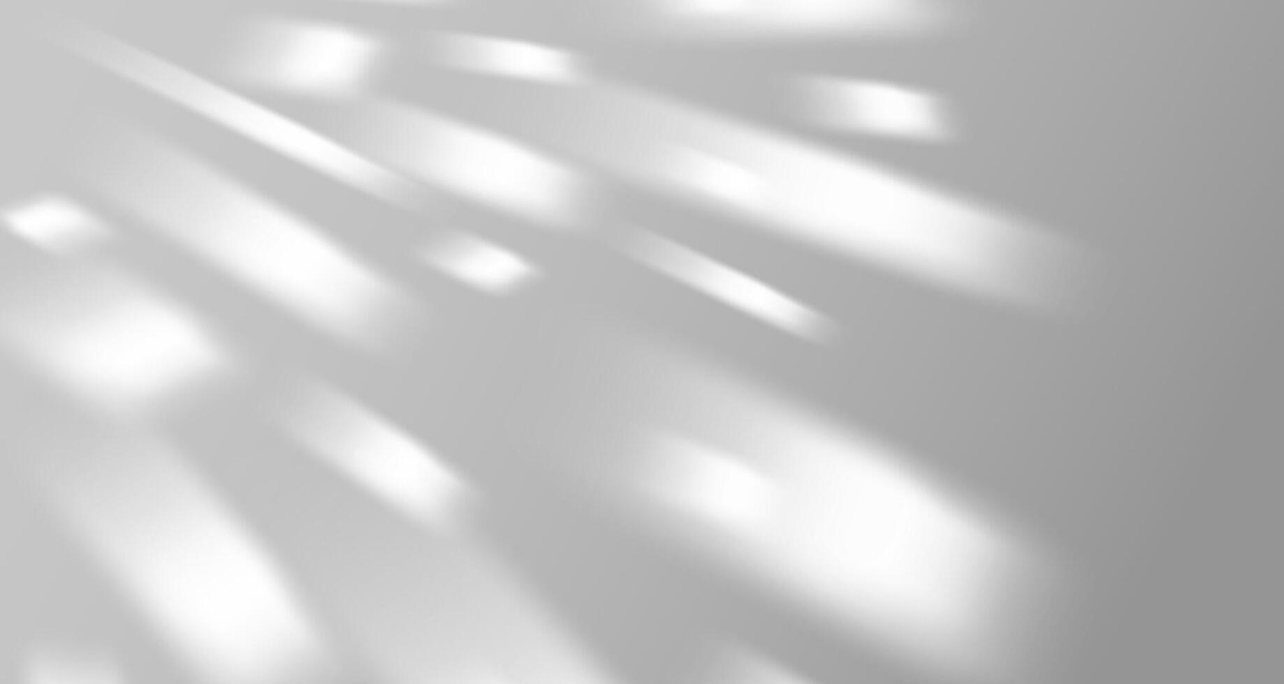 Glare from the sun's rays on the wall. Blurred shadows from leaves and plants in the room. Soft overlay of natural light. Abstract background for product presentation. vector