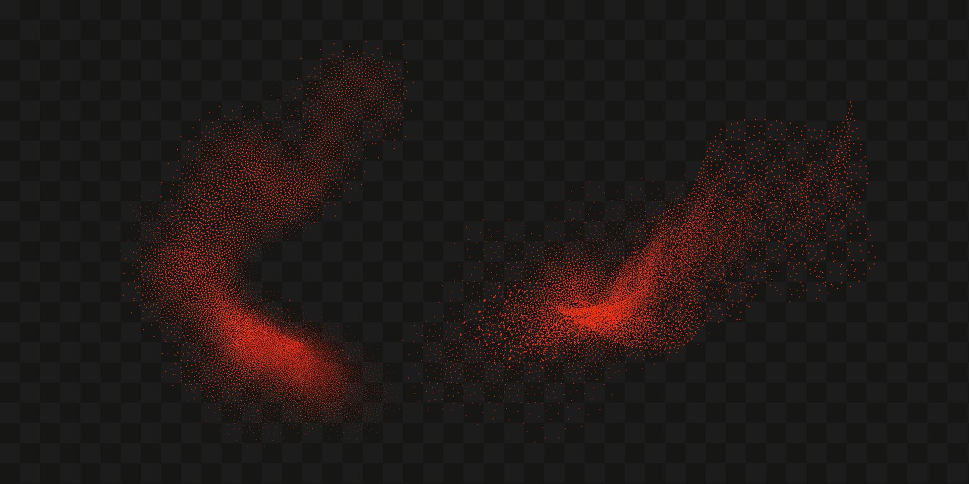 Grainy scatterings of  spicy burst . Splashes of  red pepper powder.Overlay effect chilli or paprika spice splatters. Vector realistic illustration of hot dried spice.