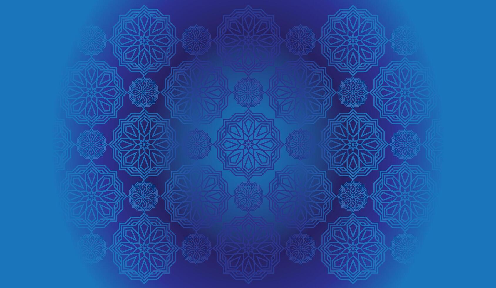 vector gradient floating ripple blue colours background with a pattern of mandala arabic calligraphy geometric islamic ornament decor frame eid ramadan