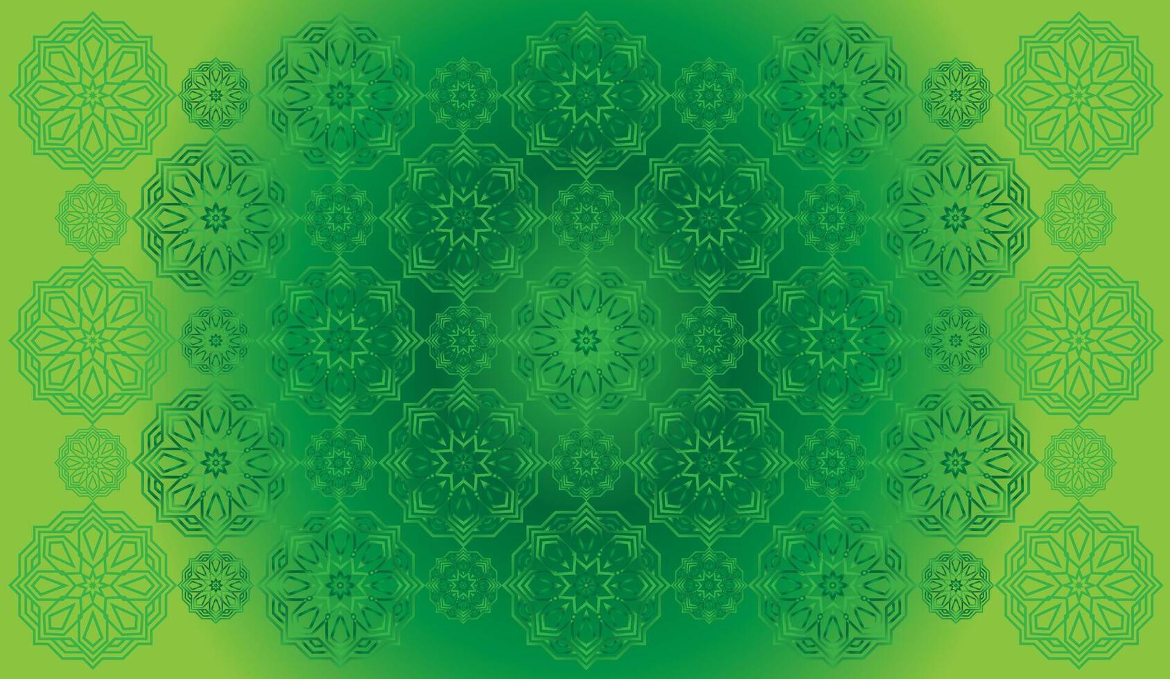 vector gradient fresh green colours background with a pattern of mandala arabic calligraphy geometric islamic ornament decor frame eid ramadan