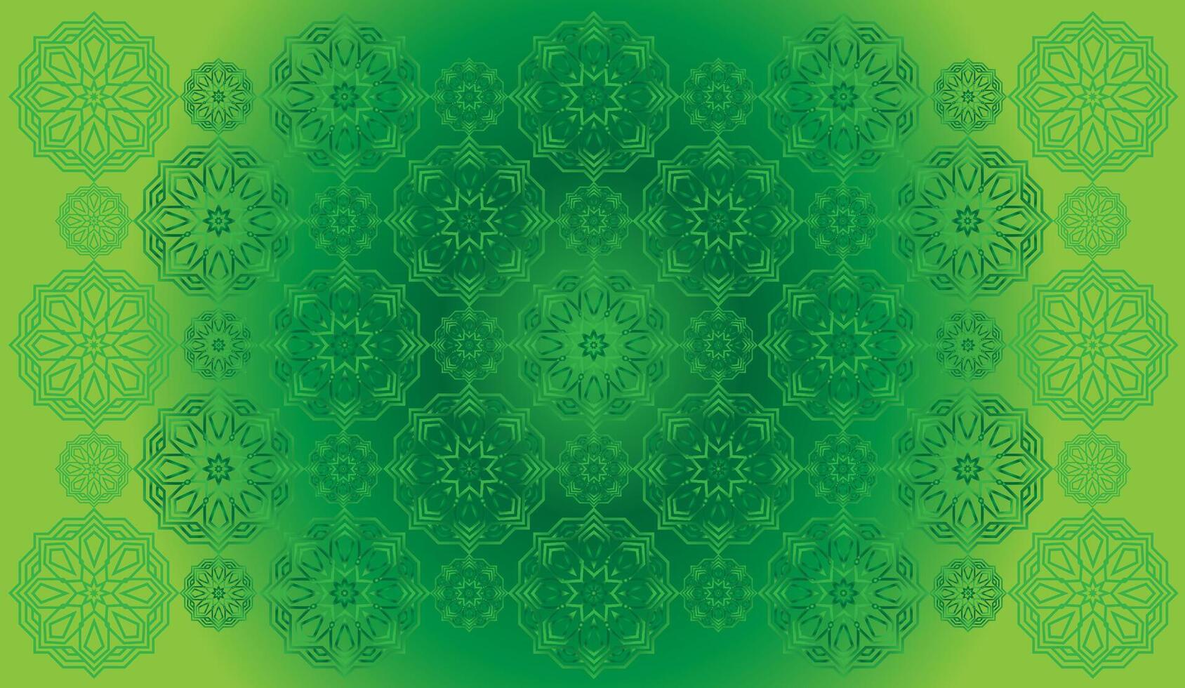 vector degradado Fresco verde colores antecedentes con un modelo de mandala Arábica caligrafía geométrico islámico ornamento decoración marco eid Ramadán