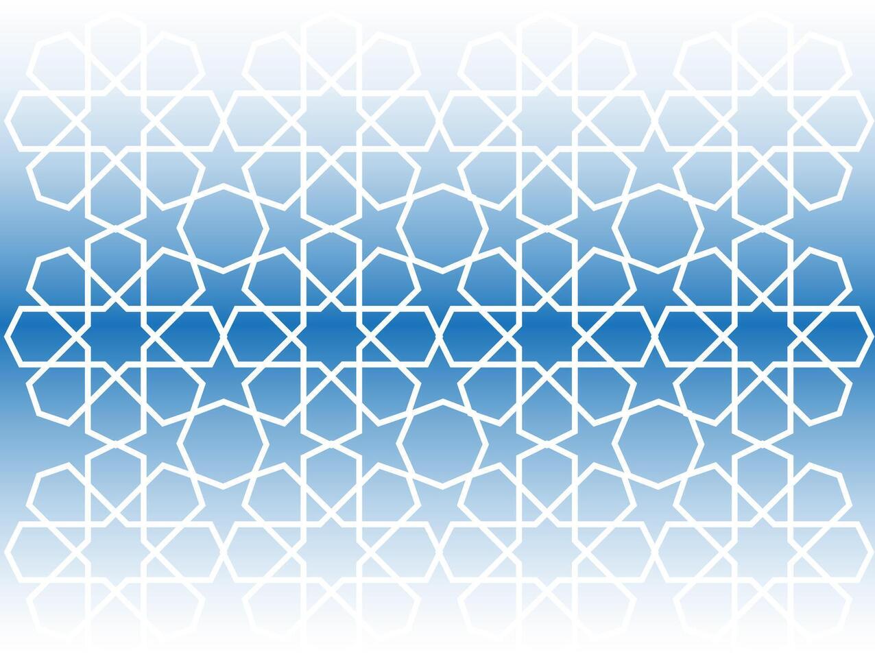 vector gradient blue sky and white colours background with a pattern of circles and stars arabic islamic ornament decor frame eid ramadan