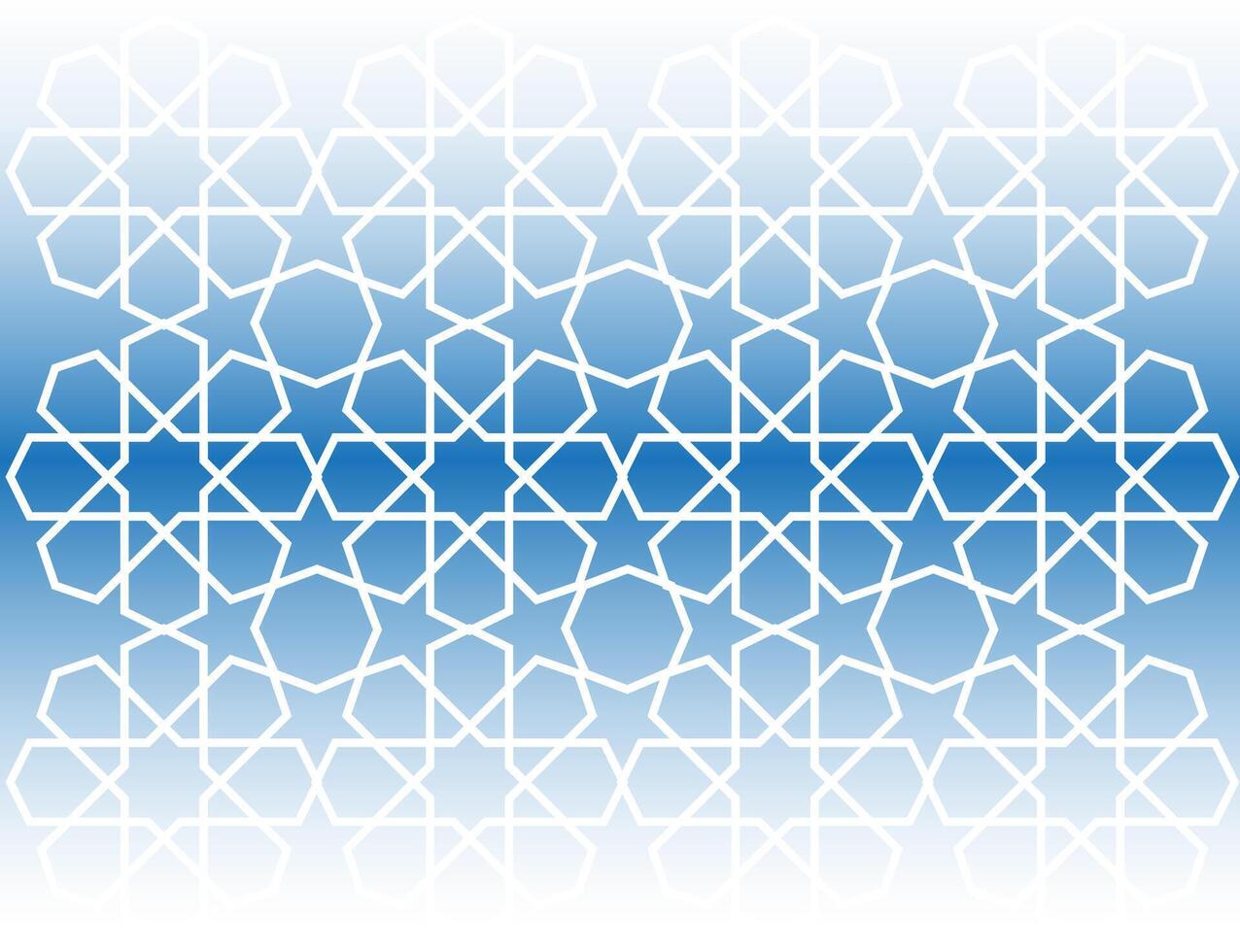 vector gradient blue sky and white colours background with a pattern of circles and stars arabic islamic ornament decor frame eid ramadan