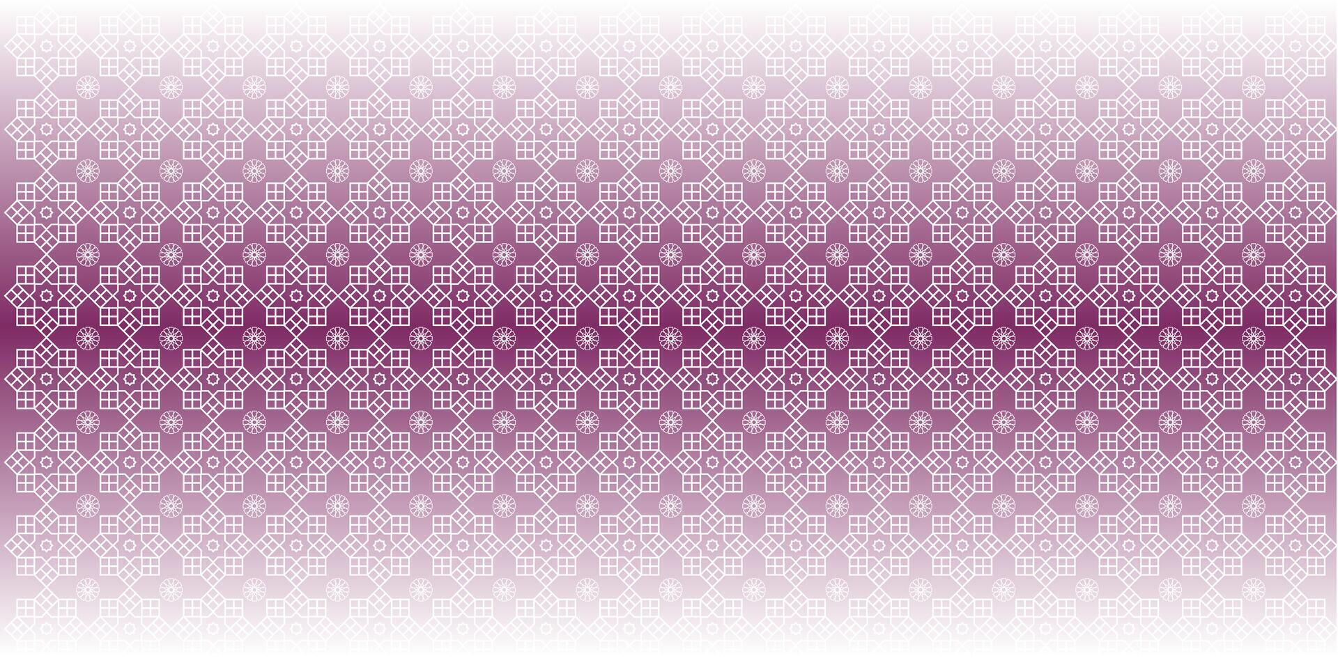 vector gradient candy purple and white colours background with a pattern of cube circles and cube stars arabic islamic ornament decor frame eid ramadan