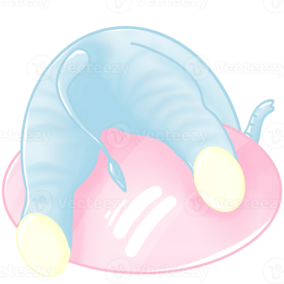 Cute baby elephant playing with a pink ball. png