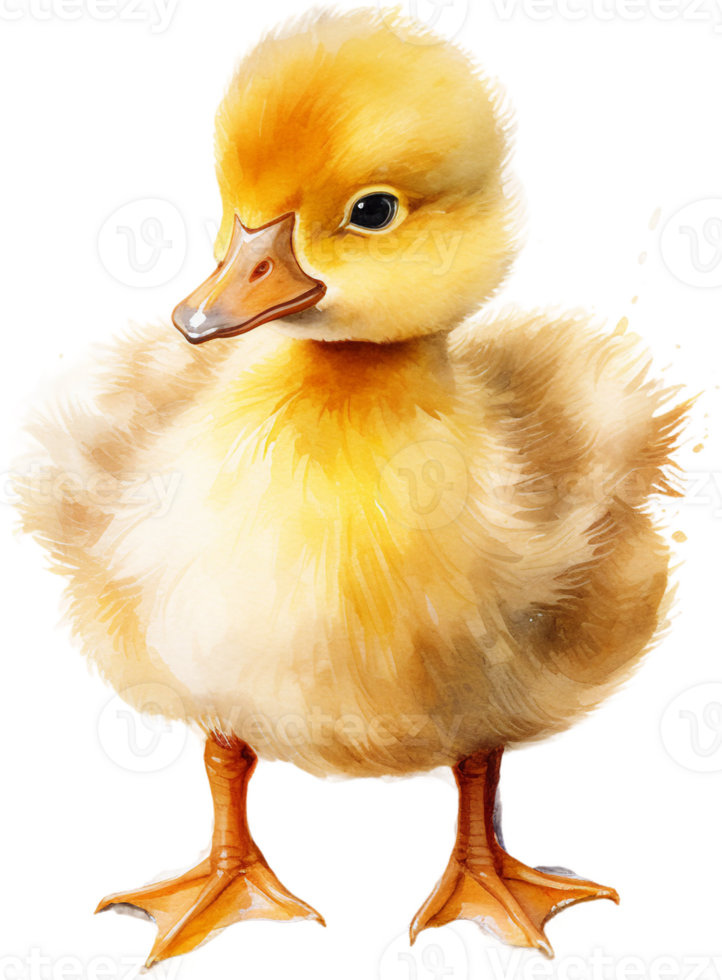 AI generated Adorable Duckling in Soft Lighting Watercolor Artwork png