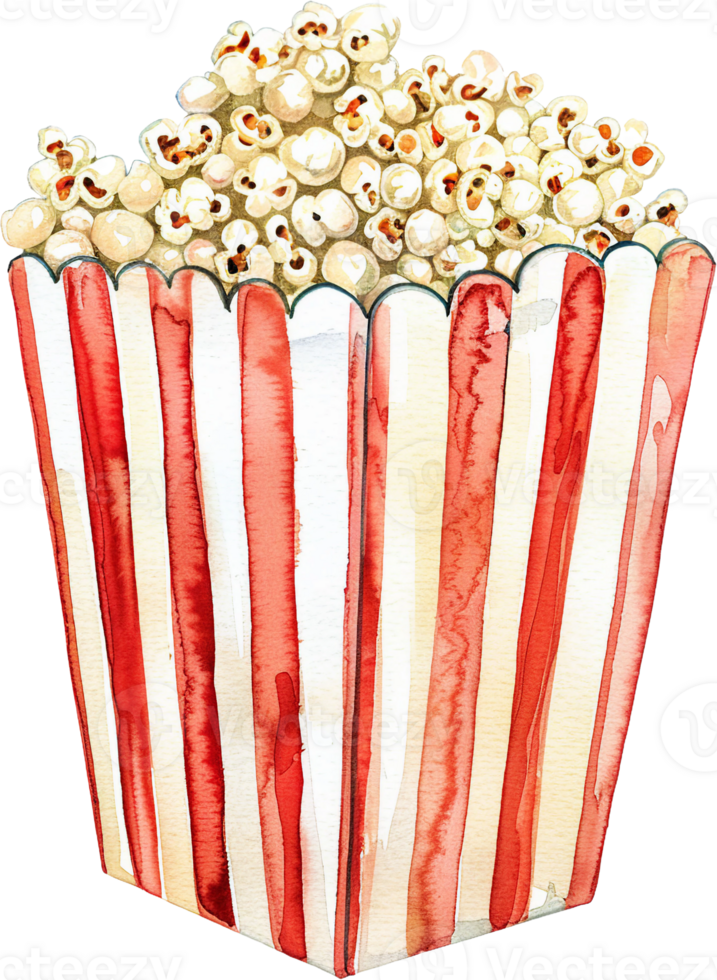 ai generiert klassisch Popcorn Box Illustration png