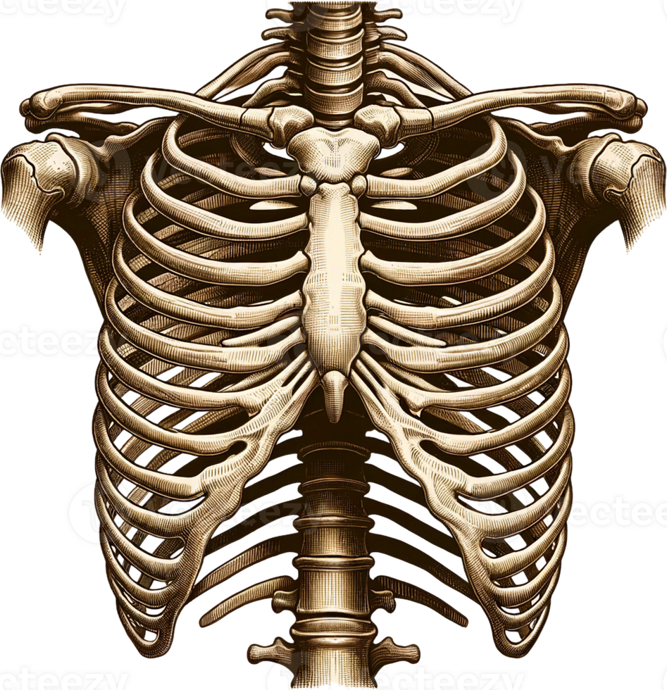 ai généré Humain spinal colonne anatomique diagramme png