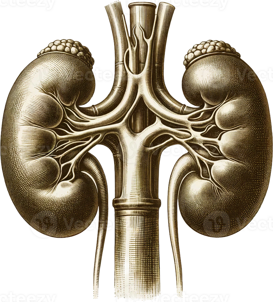 AI generated Detailed Illustration of the Human Kidneys png