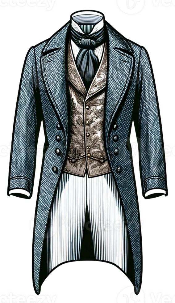 AI generated Formal Attire of Regency Era Gentleman Watercolor Clipart Isolated png
