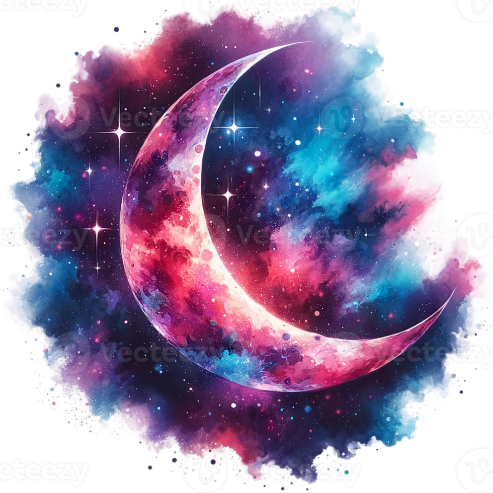 AI generated Phases of Moon in Watercolor Style Watercolor Clipart Isolated png