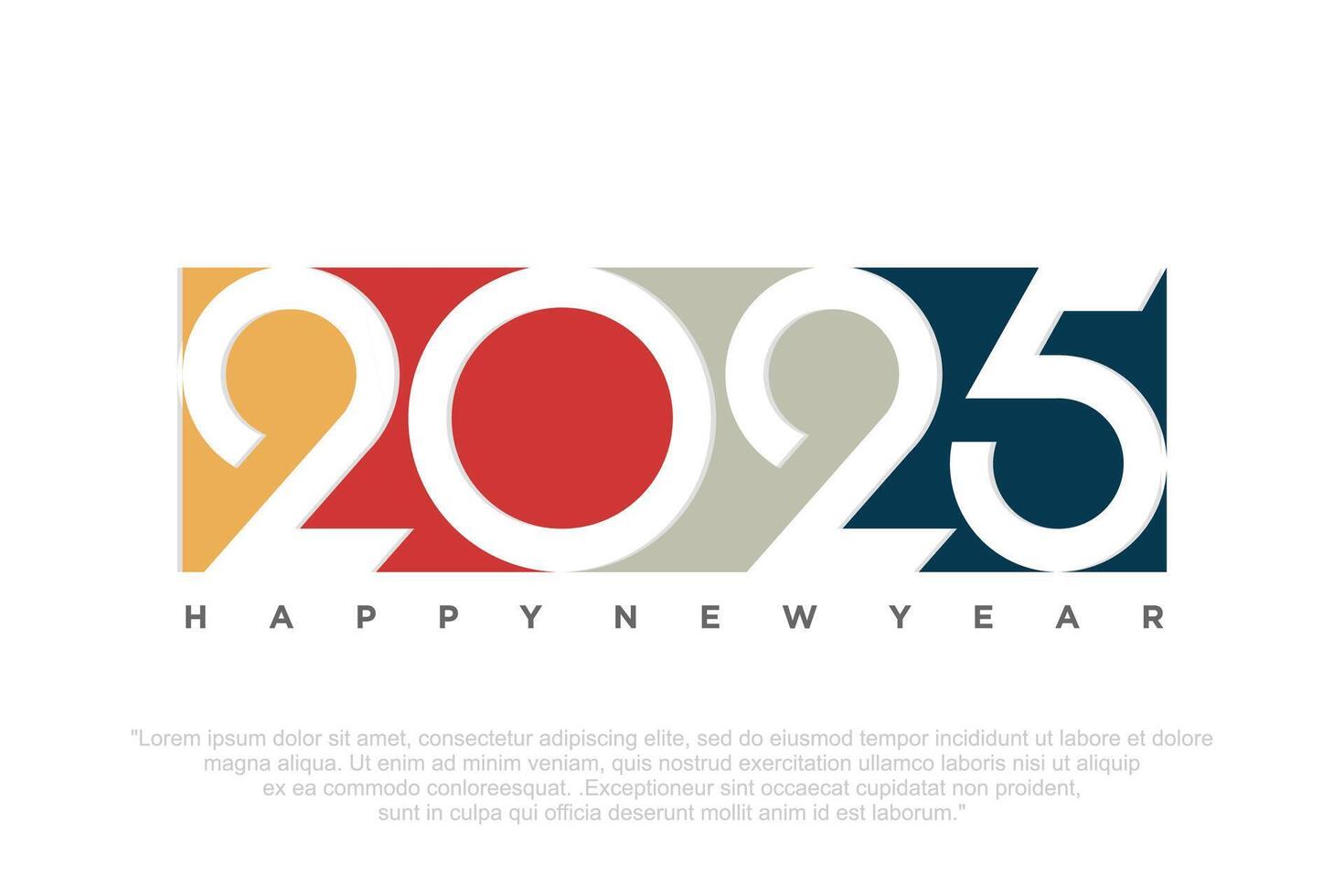 Happy new year 2025 design. With colorful truncated number . vector illustration