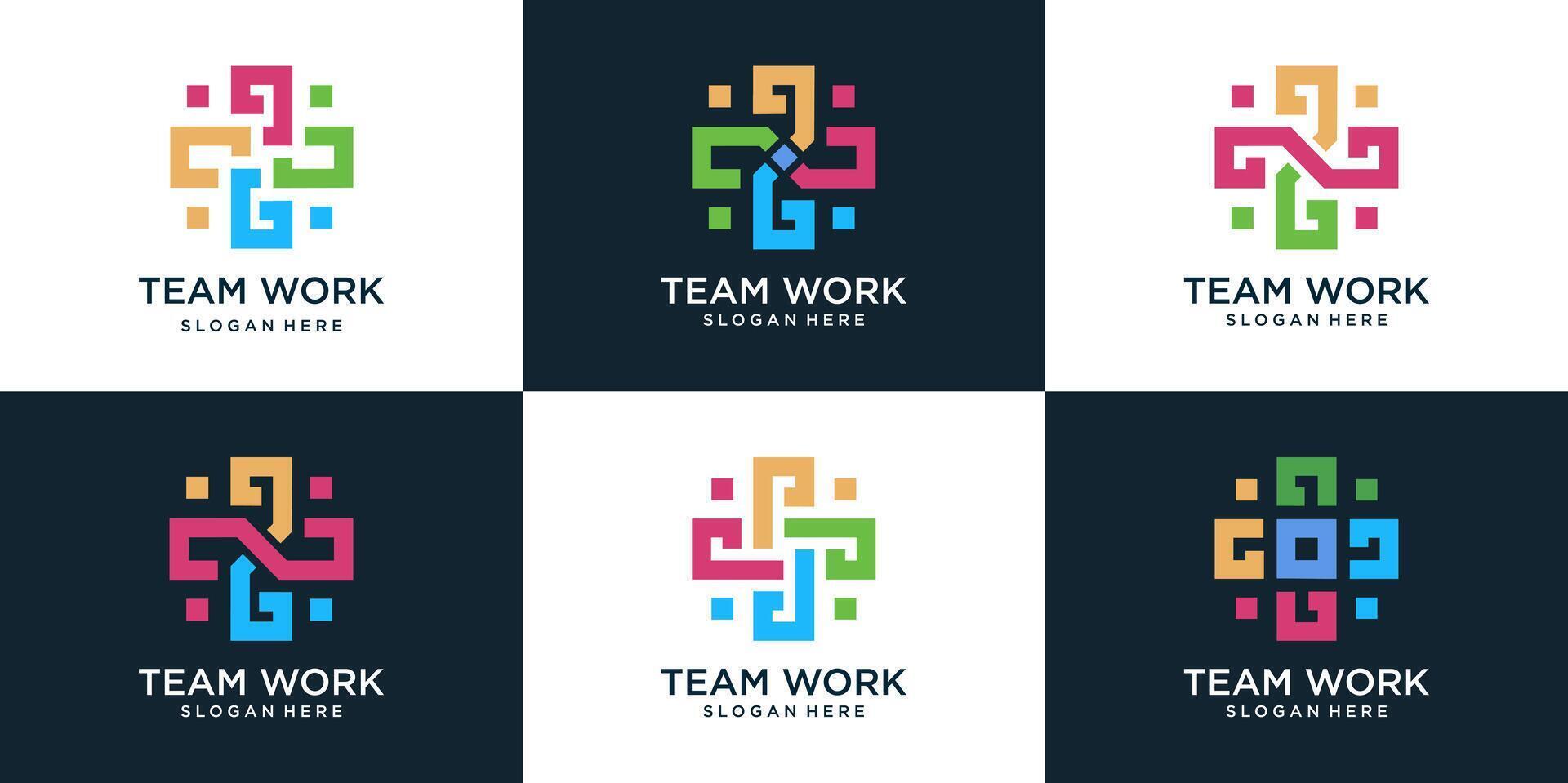 set of Medical logo template, Communication and family . Doctor team medical staff Suitable for medical business. vector