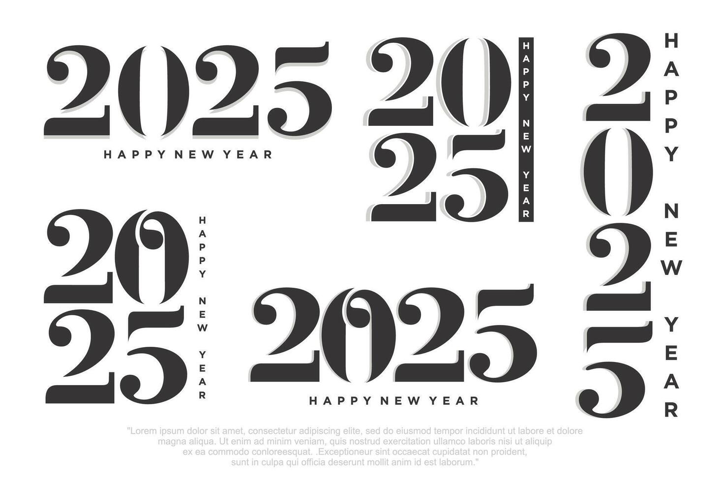 grande conjunto de 2024 contento nuevo año logo texto diseño. 2025 número diseño modelo. vector ilustración