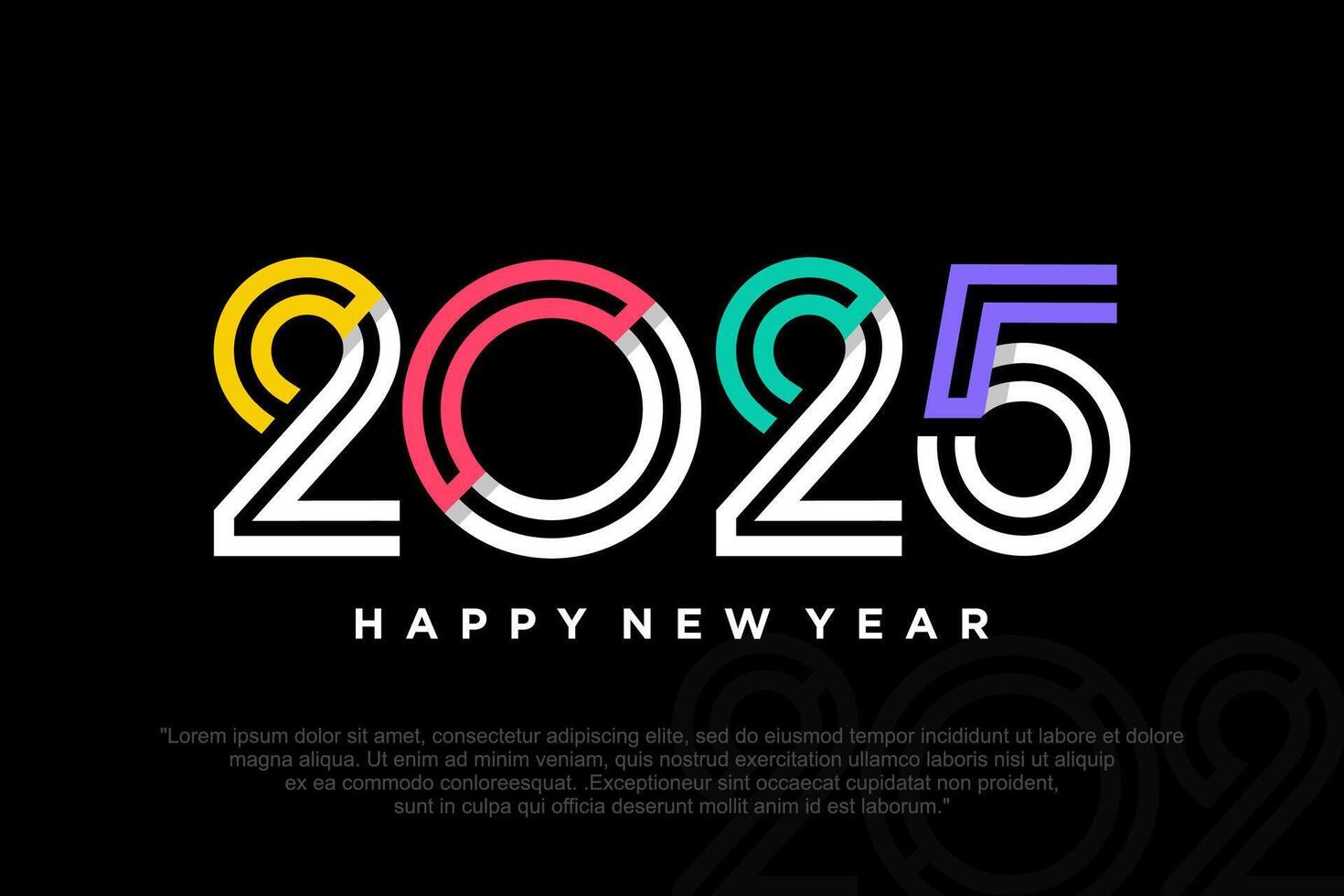 Happy new year 2025 design,2025 logo text design. new year celebration concept . Vector illustration