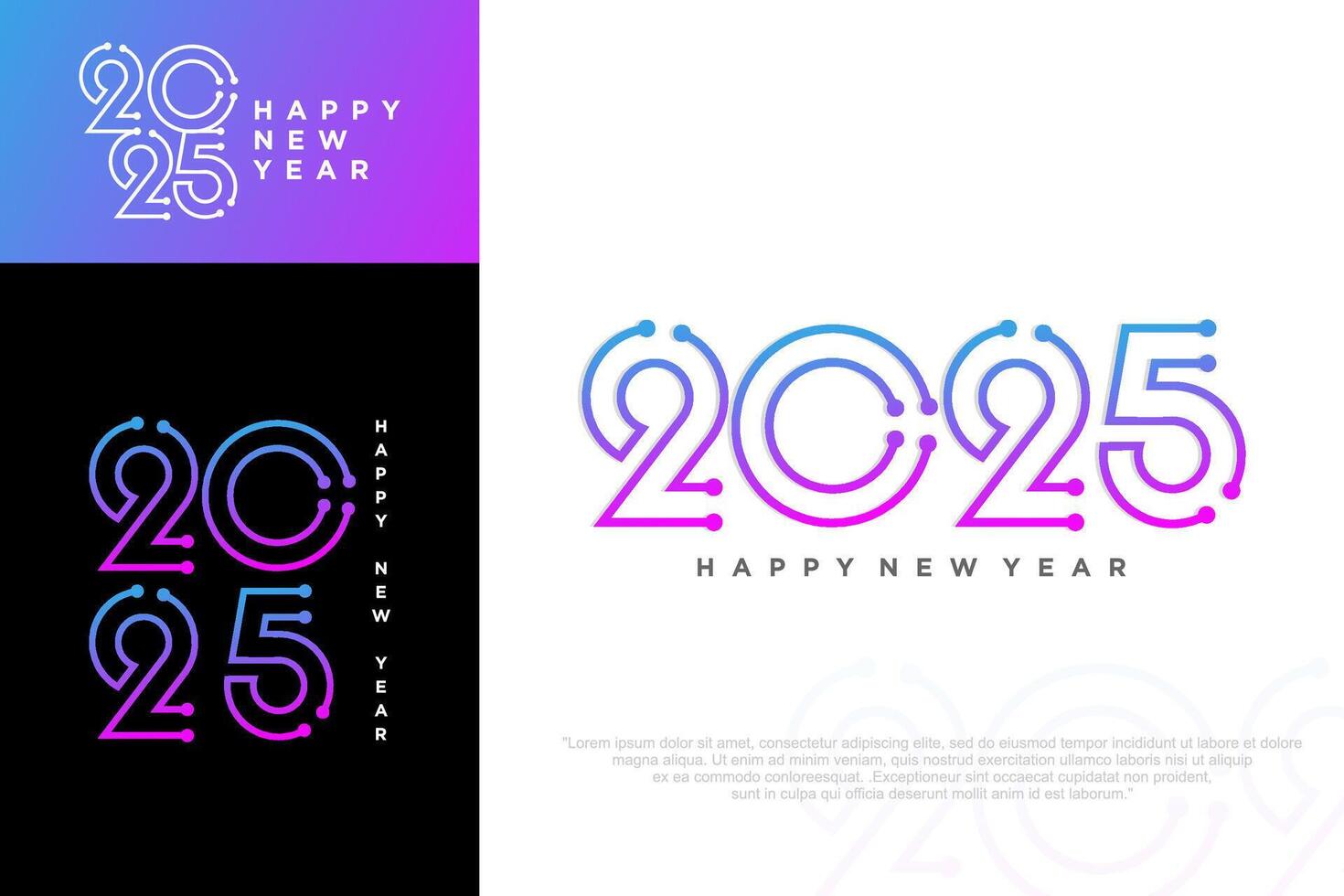 2025 contento nuevo año logo diseño . vistoso y de moda nuevo año 2025 diseño modelo. vector