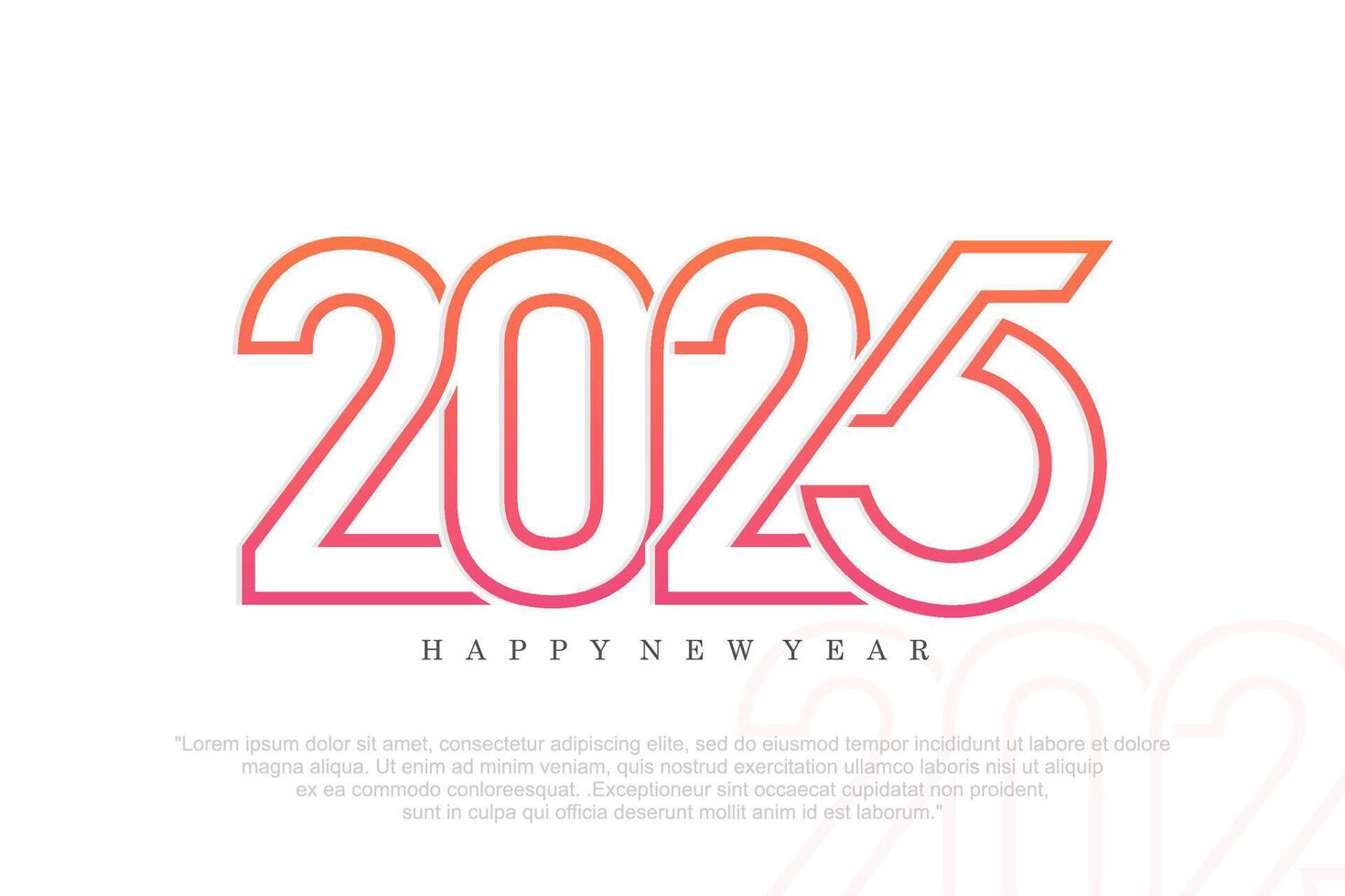 contento nuevo año 2025 diseño, 2025 logo texto diseño. nuevo año celebracion concepto . vector ilustración