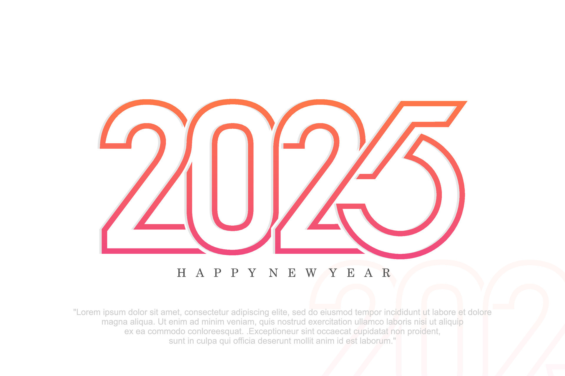 Happy new year 2025 design,2025 logo text design. new year celebration concept . Vector