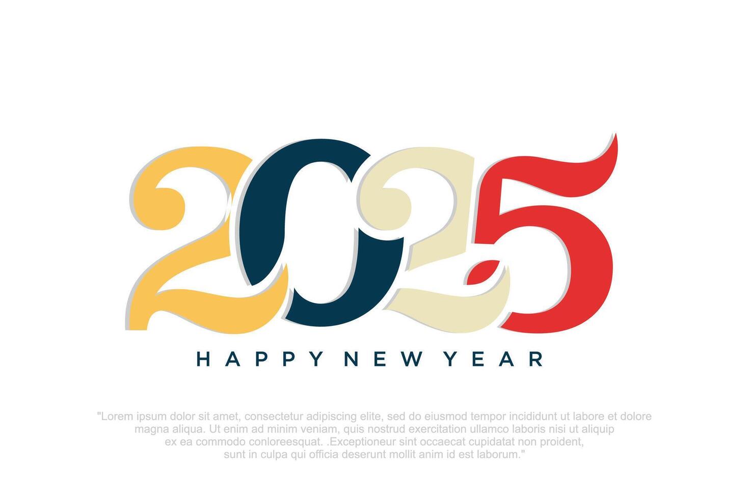 Happy new year 2025 design,2025 logo text design. new year celebration concept . Vector illustration