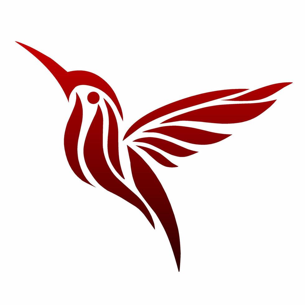 ilustración vector gráficos de tribal Arte resumen diseño rojo colibrí en un blanco antecedentes