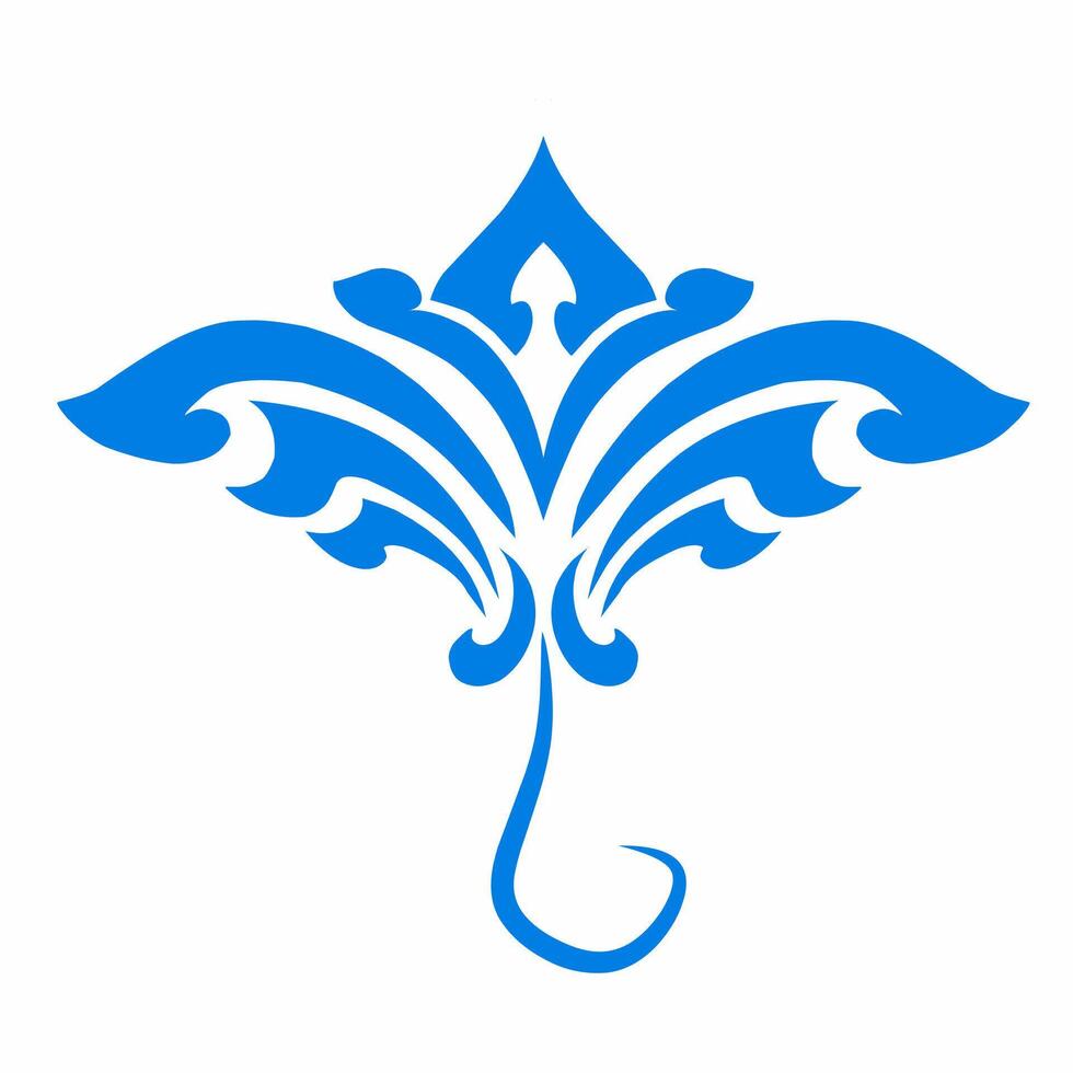 Illustration vector graphics of tribal art blue stingray tattoo design