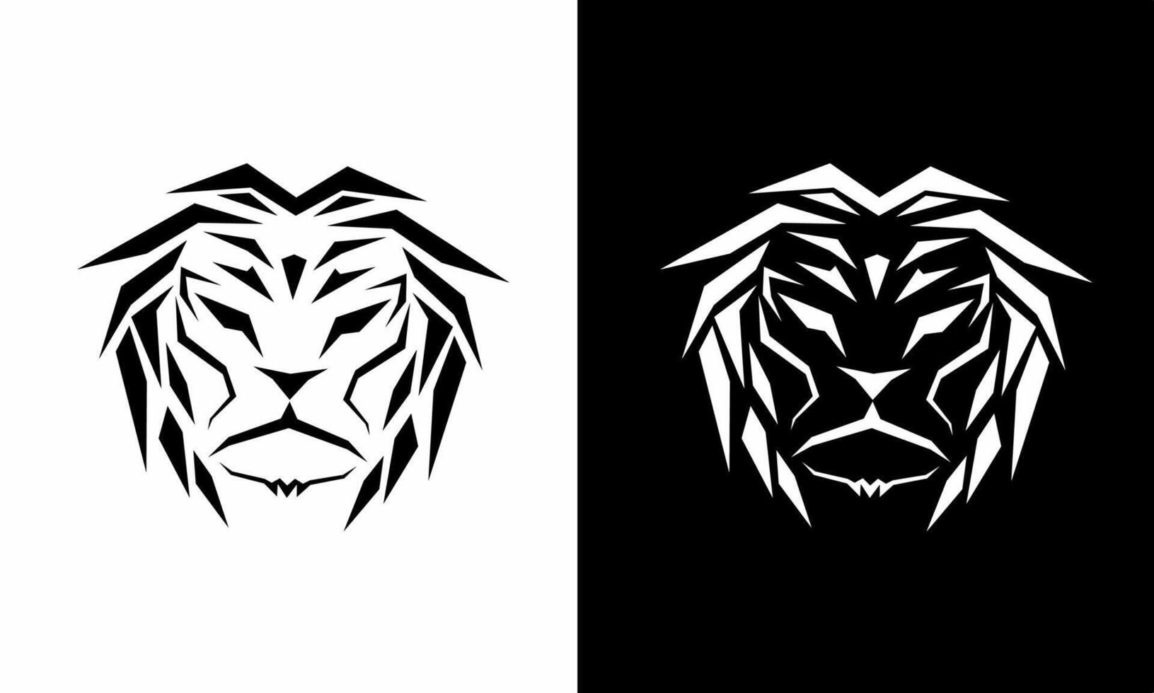 Illustration vector graphics of abstract design template geometric lion face logo