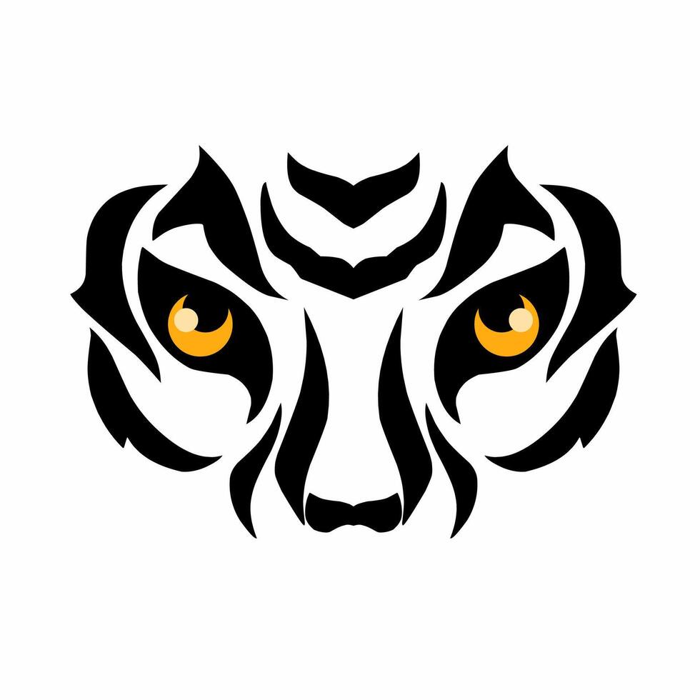 Illustration vector graphics of tribal art abstract tiger face and eyes Suitable for tattoos