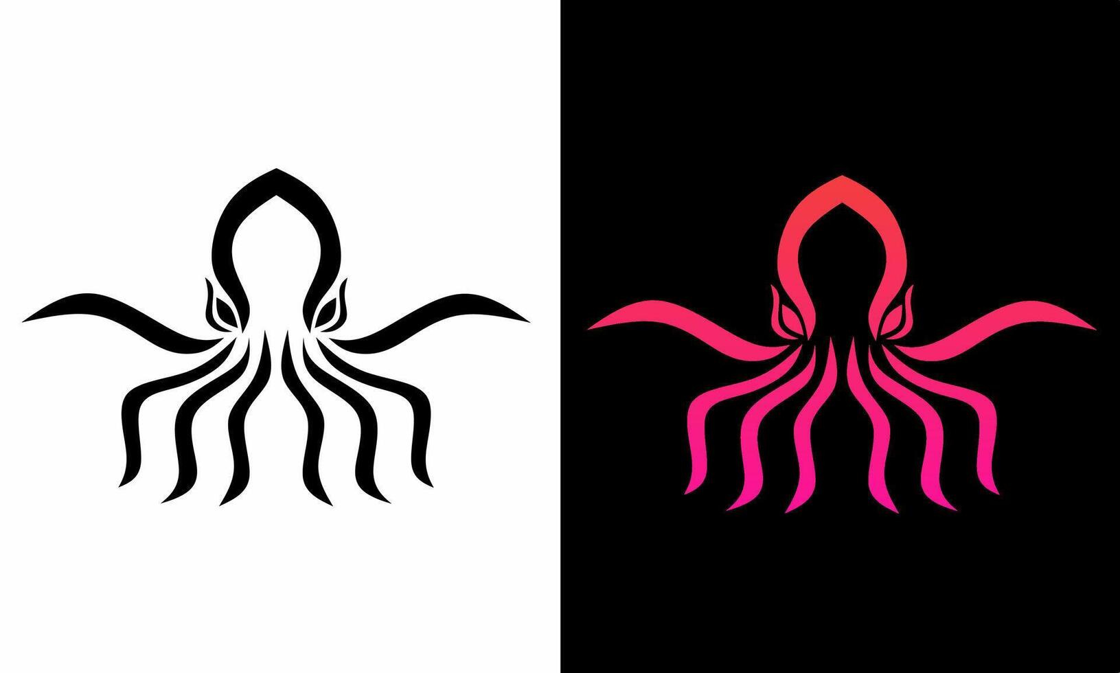 Illustration vector graphics of geometric octopus abstract logo design template