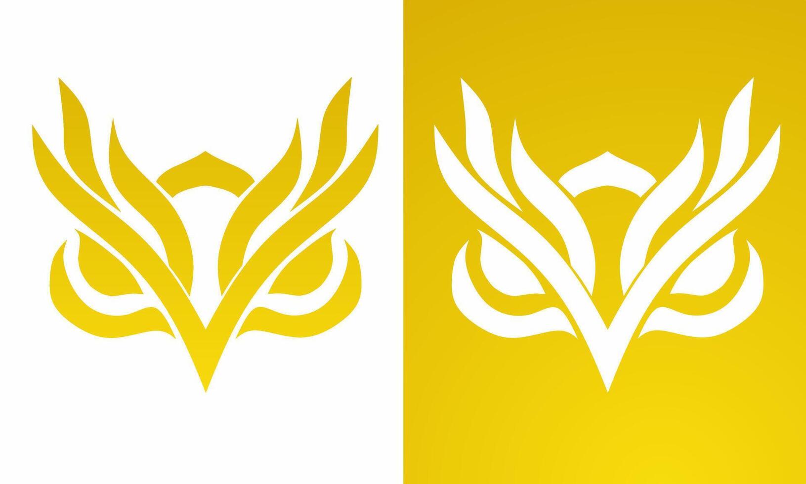 Illustration vector graphics of Elegant golden owl head logo design template