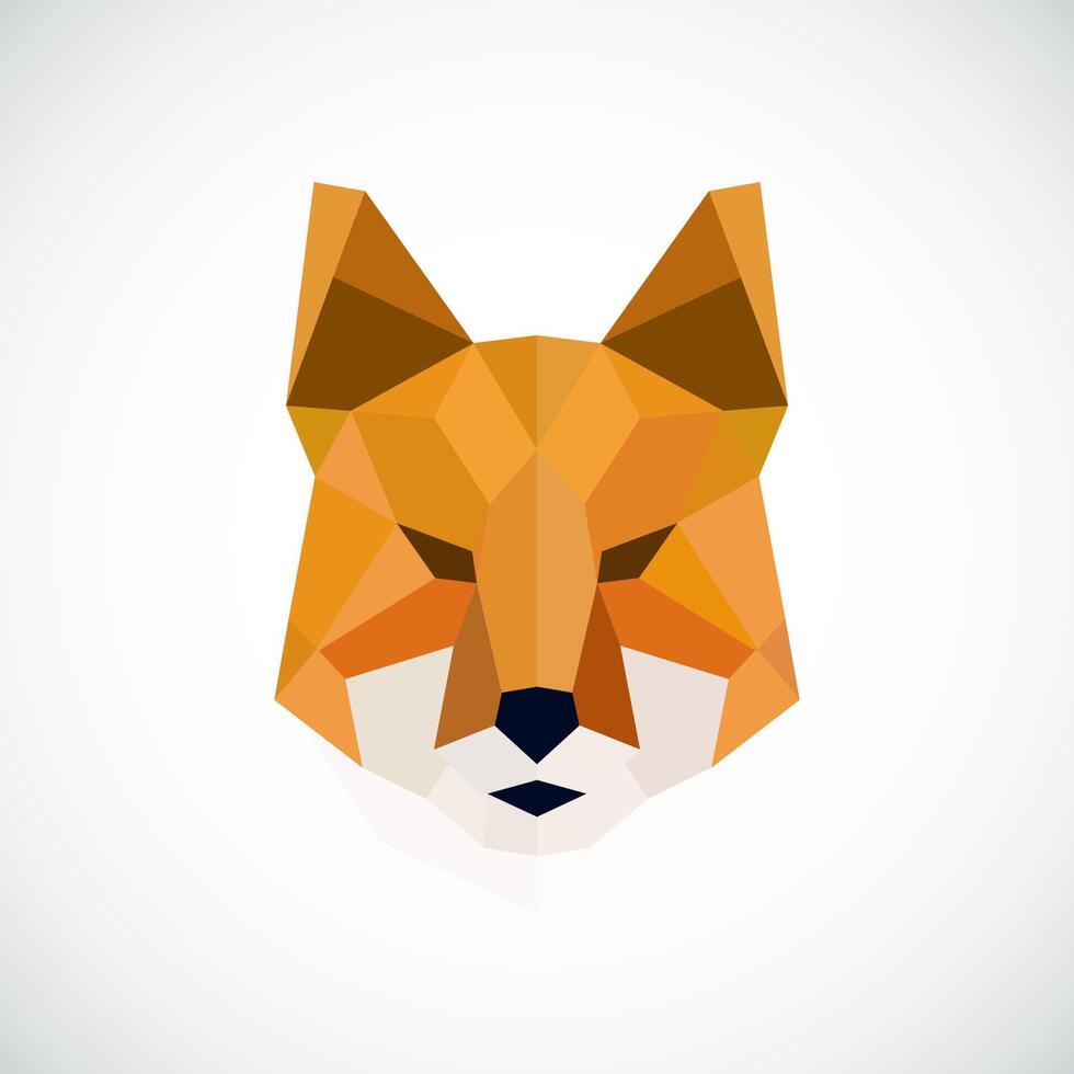 Abstract polygonal head of fox. vector