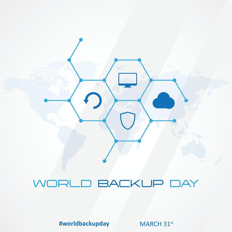 Letter World Backup Day element template design background vector