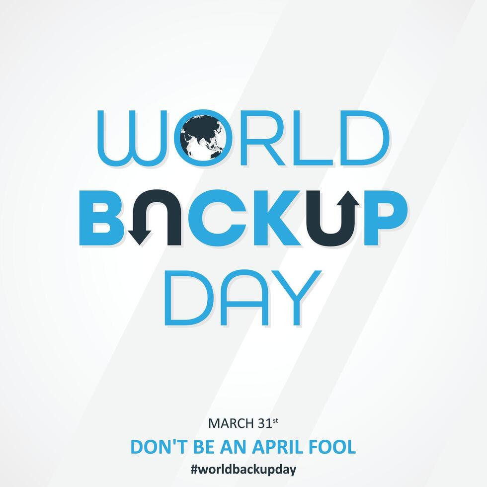 Letter World Backup Day element template design vector