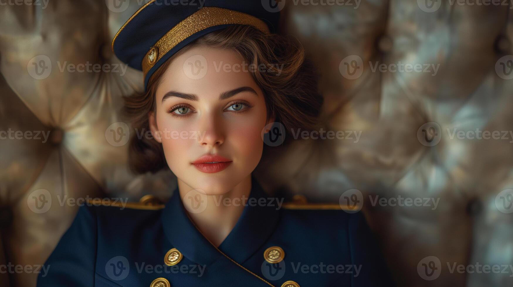 AI generated Captivating Stewardess Portraits. photo