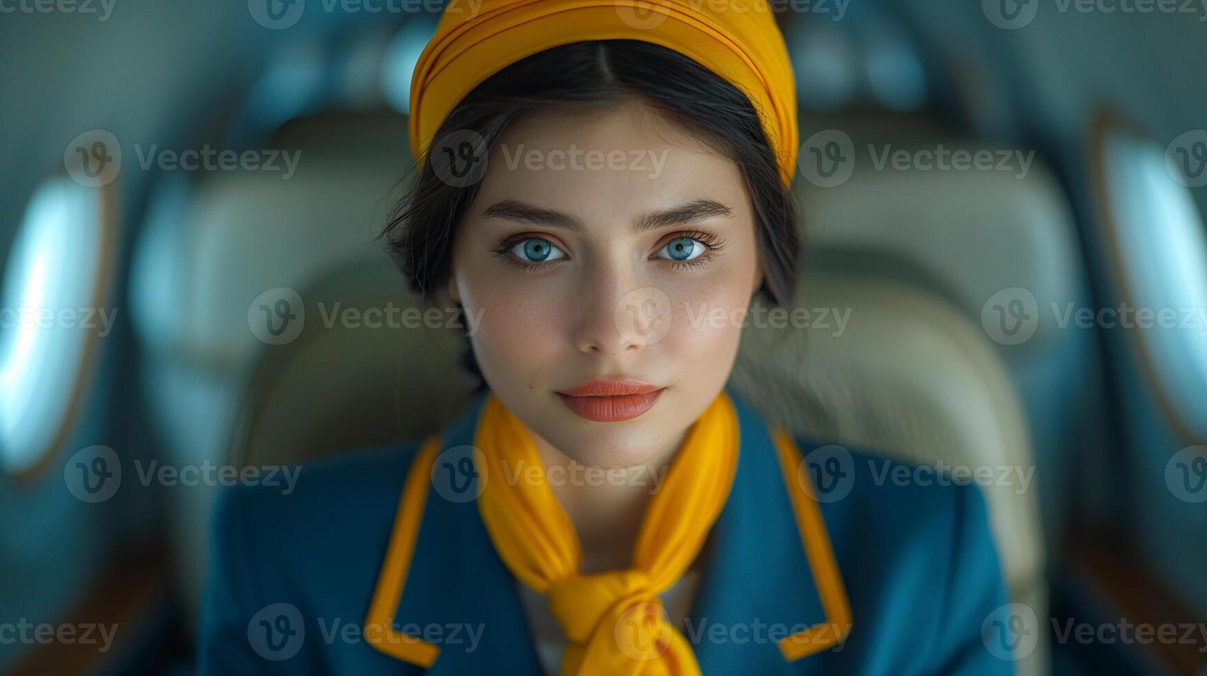 AI generated Captivating Stewardess Portraits. photo