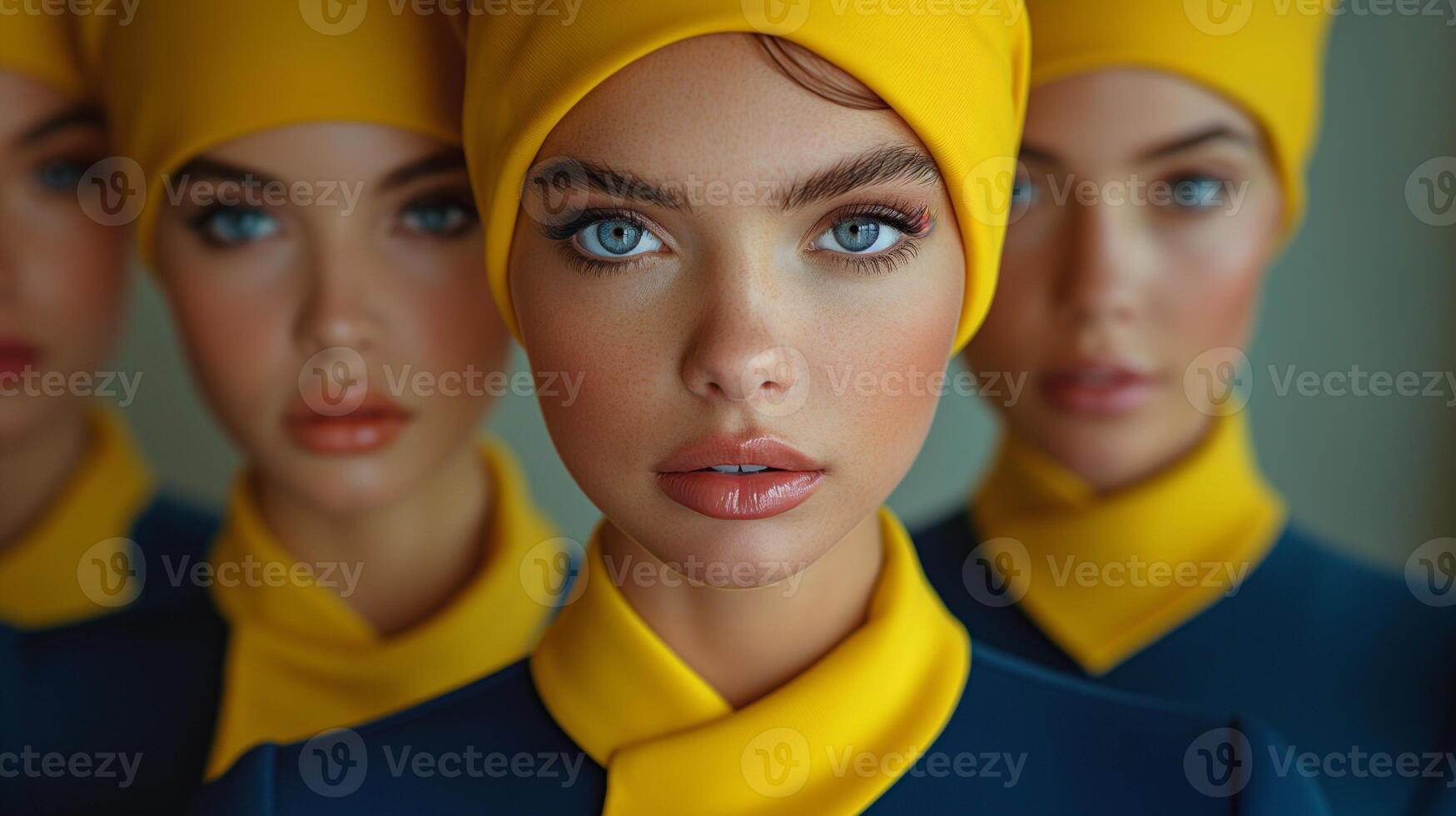 AI generated Captivating Stewardess Portraits. photo