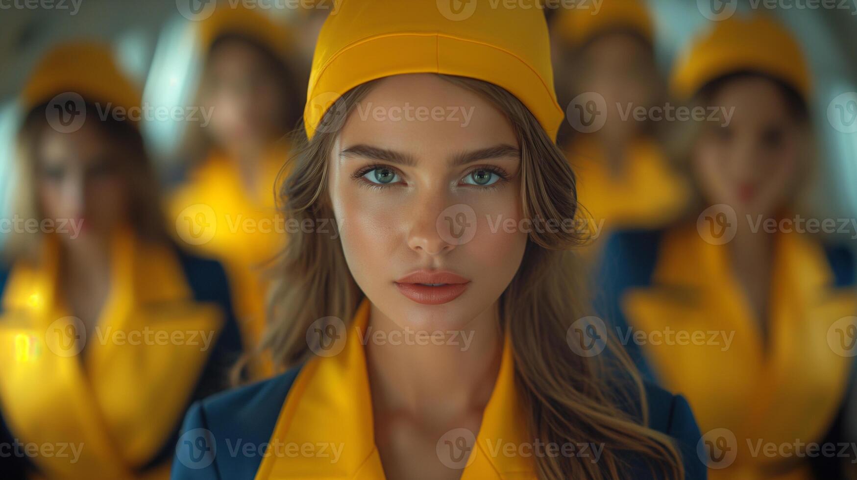 AI generated Captivating Stewardess Portraits. photo