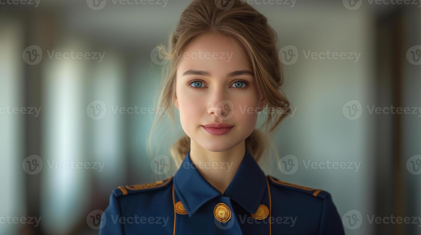 AI generated Captivating Stewardess Portraits. photo