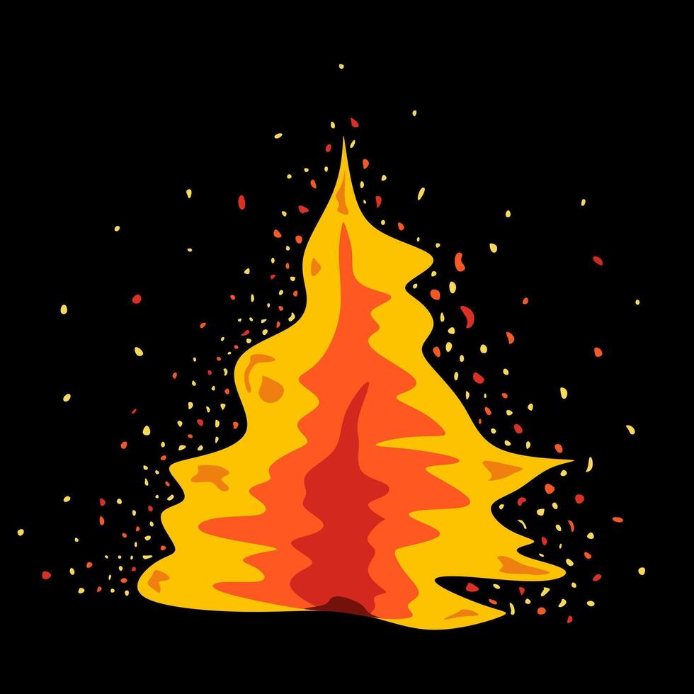 Ring of abstract Fire. Illustration on black background for design vector